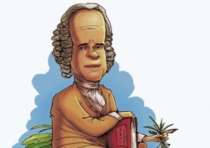 Caricatura de Jean Jacques Rousseau